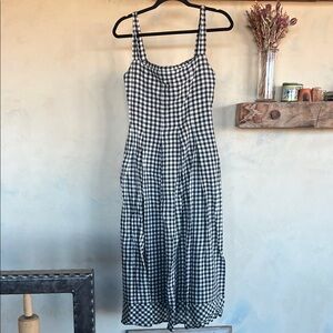 Caron Callahan Milo Black and White Gingham Midi Dress